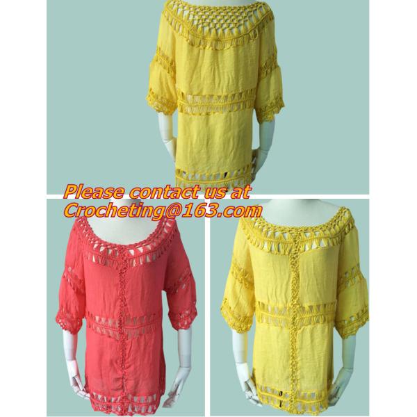 Knitted, Crocheted, Tassel, wear, tops, Cover Ups, Dress Tops, tassel, knitted, Boho