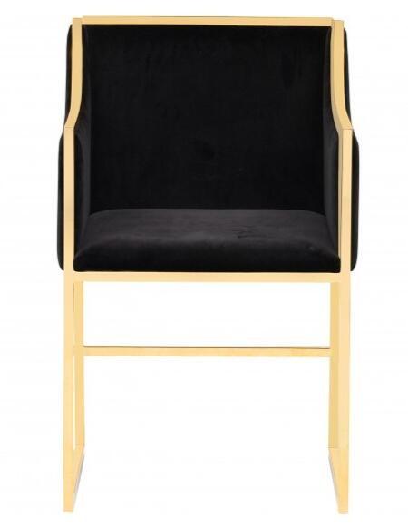 Stainless Steel Wedding Dining Chairs High Fashional Arm Chair , Black