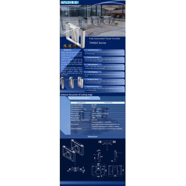 Multiple Authentication Mode Tripod Turnstile Gate Access Control with Face Recognition QR Code Fingerprint