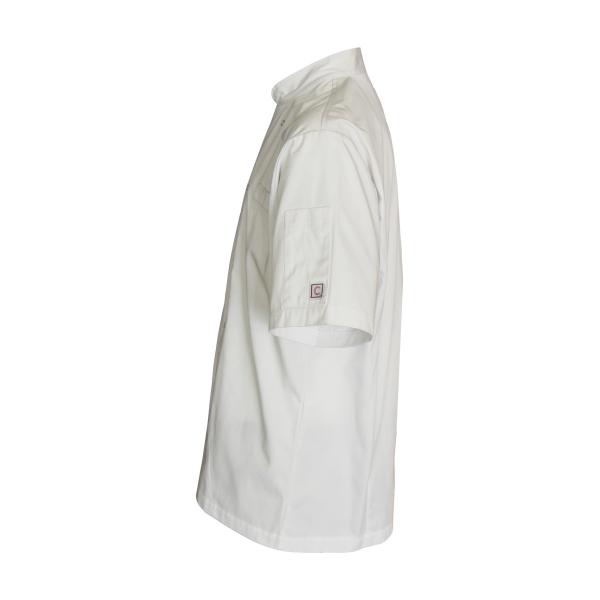 240 GSM 100% Cotton Chef Uniform Half Sleeve Coat White Wrinkle Free Anti Stain