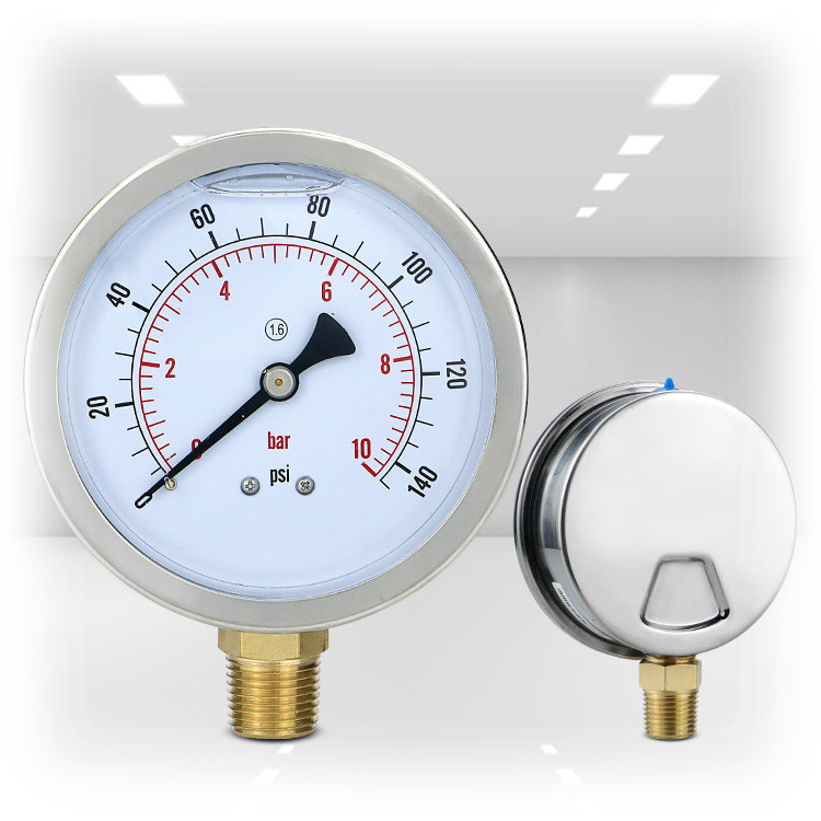 Manufacturers Sales 100mm 60bar/Psi Bourdon Tube Glycerin Filled Oil Pressure Gauge
