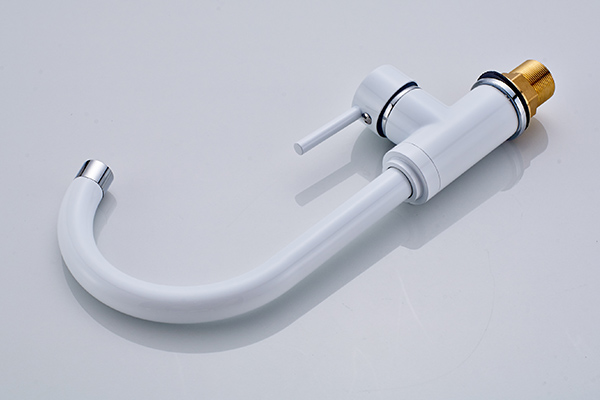 White Painting 360 Degree Rotation Kitchen Mixer Brass Body ROVATE 695