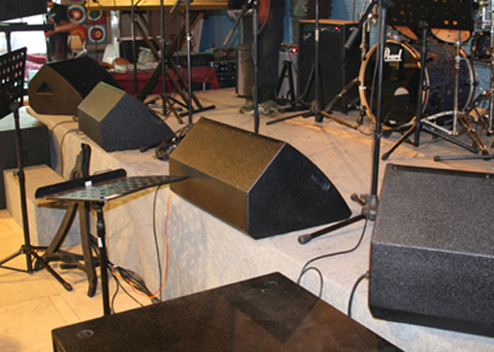 Double 12 Inch Powered Stage Monitor Speakers , Stage Speaker System