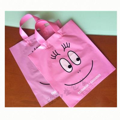 Sacs à main de achat imprimés par conception adaptés aux besoins du client de sachets en plastique de boucle de sac mou de poignée