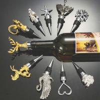 Tapón de vino de cabeza de animal Logotipo personalizado Tapón de champán de aleación de zinc de metal