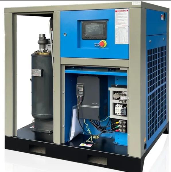 二段階 7.5 KW スロールエアコンプレッサー 高圧 マイクロスクリュータッチスクリーン制御 油抜き潤滑 PLCコアモーター