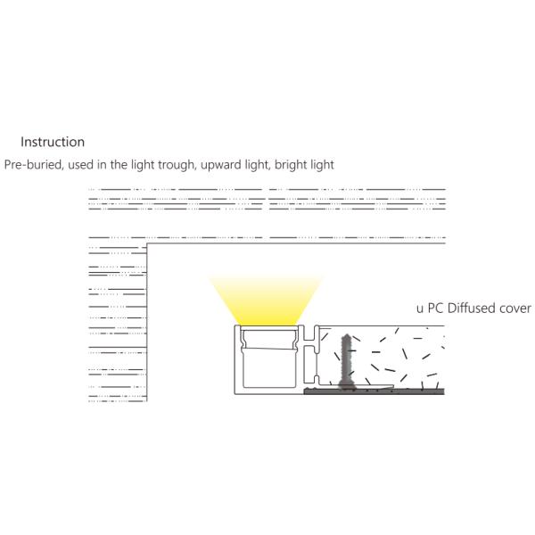 Profile lineal de LED con recubrimiento sin recubrimiento de aluminio y yeso de 23*16 mm