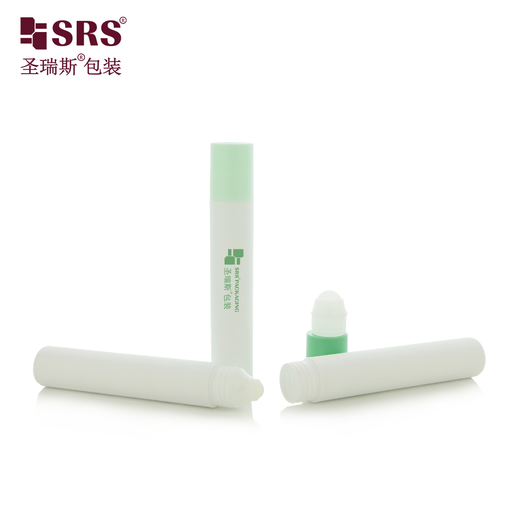 30ml Empty Plastic Roller Bottle with Flat Cap and Plastic Roller Ball, Refillable Travel Size Roll-on Bottle