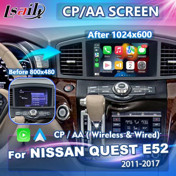 Lsailt Wireless Android Auto Multimedia Carplay Screen for 2011-2017 Nissan Quest E52