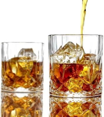 Verres de relief sans plomb démodés de whiskey de 10 onces, whiskey goûtant des verres