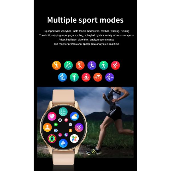 Eraysun T2 Pro Luxury SmartWatch Waterproof Women Fitness Reloj Sports Touch Screen Fashion Round Man Women Smart Watches