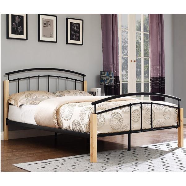 Queen Size Black Metal Platform Bed Safe Design For Bedroom Furniture