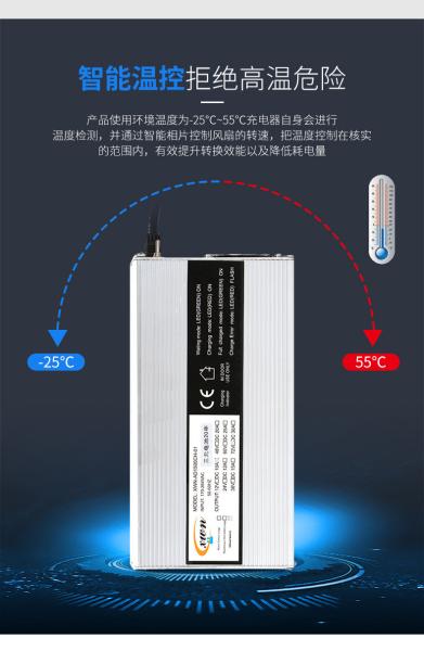 240W 13s 18650 Lithium Ion Battery Chargers 48v 54.6v 4a 5a Aluminum Shell Electric Scooter