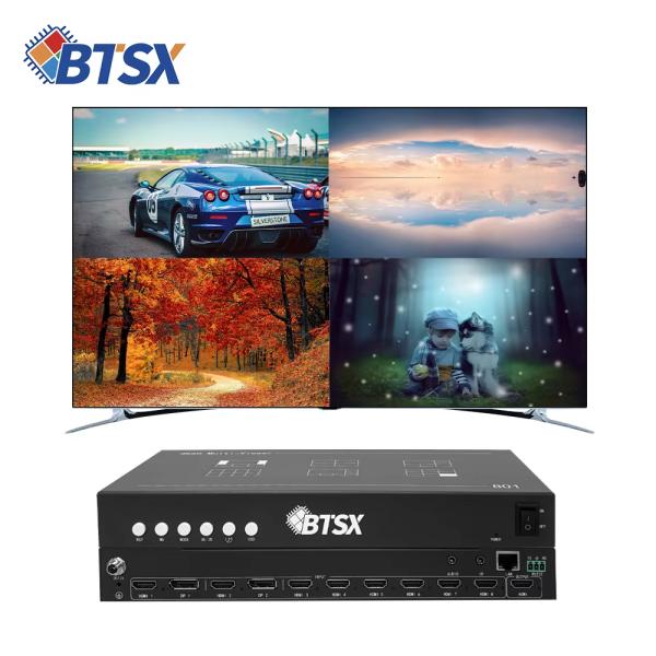 4K60 Resolution Adaptive Video Splitter  8 Inputs 1 Output Multi-viewer Professional Grade CCTV Monitoring Picture Synthesizer