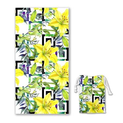 Custom logo Quick Dry Sand Proof Recycled Towel Microfiber Print Swimming Custom Beach Towel Repreve Towel