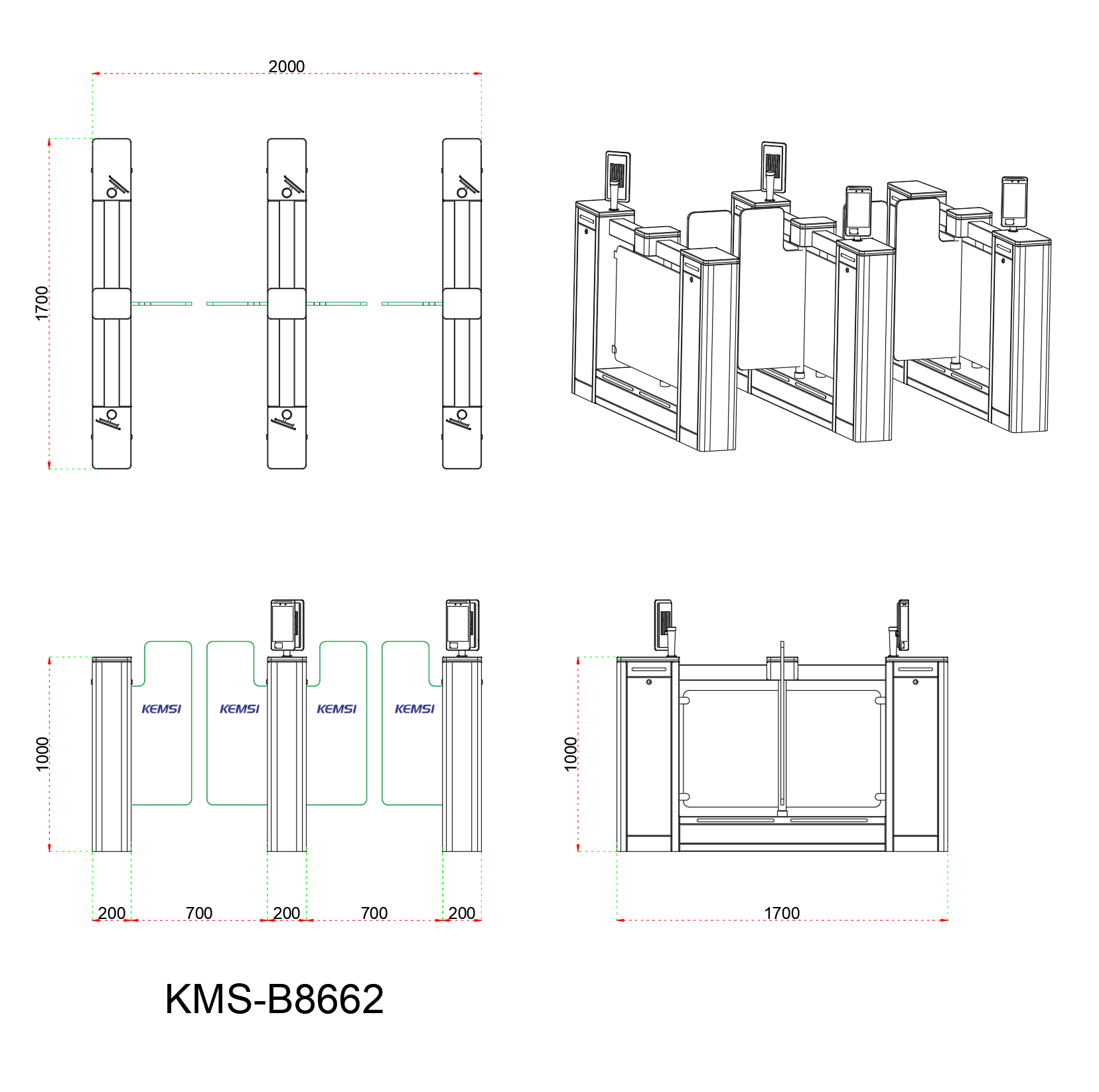Office Building QR Code And Facial Recognition Visitor Swing Gate Turnstile