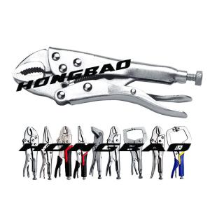 5 7 10'' Curved Jaw Locking Pliers With Wire Cutter Trigger Round Opening Clamp