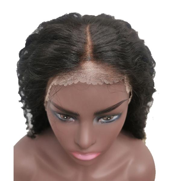 100% Human Hair Full HD Lace Bob Wigs Water Wave for Brazilian Hair in Dark Brown