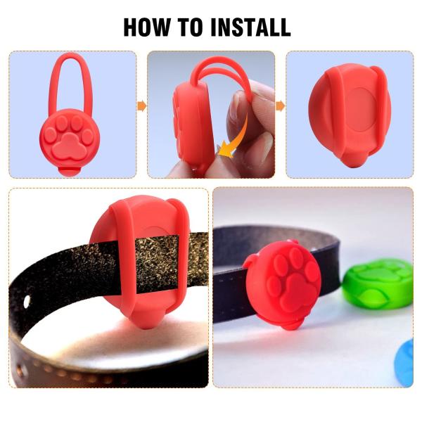 Waterproof Silicon Night Time Dog Collars Batteries Included Long Lasting Ultra Bright