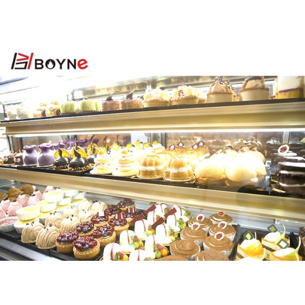 Coffee Bakery Shop Glass Cake Display Chiller R134A Pastry Showcase Cabinet