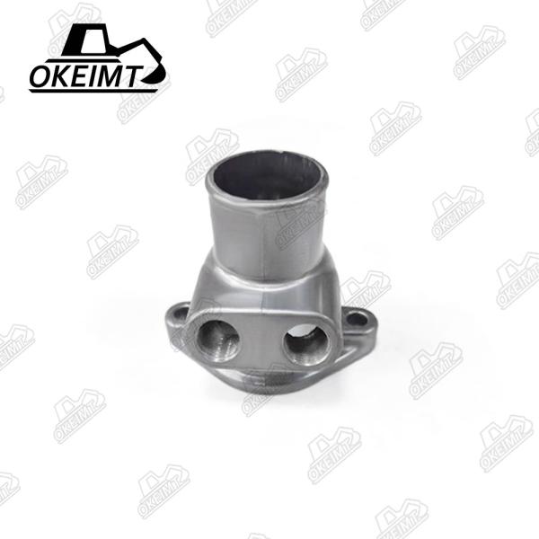 Aluminum Water Outlet Connection For 4JG1 Diesel Engine Thermostat Upper Seat Double Holes