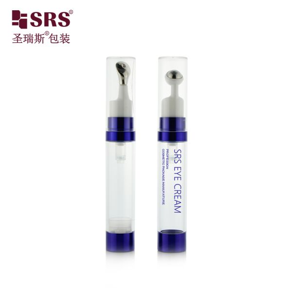 Free Sample Stainless Steel Ball Roll on Bottle 8ml 10ml 15ml Plastic PETG Eye Cream Airless Roller Bottle