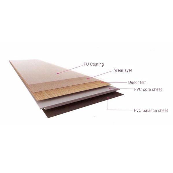 Shopping Mall Commercial Vinyl Tile Thickness 3mm Anti Fire Stable Homes