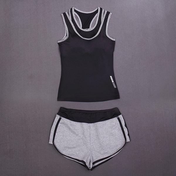 CPG Global Women 2017 Breathable Spring Summer  Quick Dry 2 Pieces Set Sports Top Bra with Running Shorts T1004