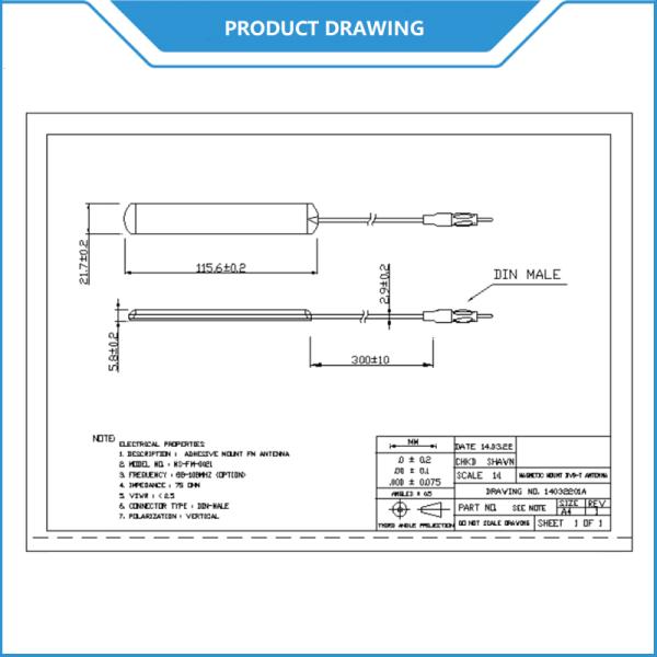 Exterior 88-108MHz Car FM DAB Antenna Stereo Radio Flat Patch Antenna