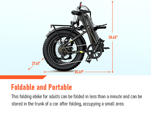 Electric Folding Bike 48V 750W 20x4.0 Fat Tire E-bike Lockable Suspension  Urban Foldable Bicycle