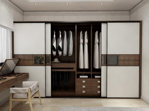 Adjustable Large Sliding Door Wardrobe Modular Closet Storage With 18mm E1/E0 Chipboard Door