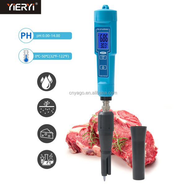 2 in 1 pH/Temp Digital pH Meter with 0.1 pH Accuracy and 0-50°C ATC Function for Lab and Pool Testing