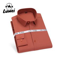 Men Long Sleeve Business Shirts Single Button Casual Plaid Striped Shirt