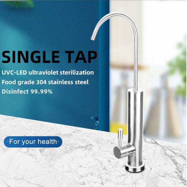 High Quality Long Handle Drinking Modern 304 Stainless Steel Sink Taps Kitchen Faucet With UV