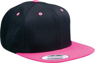 Flexfit Reflective Visor Snapback Black Cap , Contrasting Eyelets Mens Snapback Hats