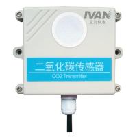 Sensor de CO2 montado numa parede industrial com deriva ± 10 ppm/ano e precisão 40 3%MV ppm