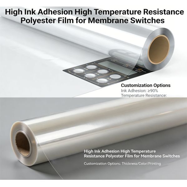 High Ink Adhesion High Temperature Resistance Polyester Film for Membrane Switches with Customization Options