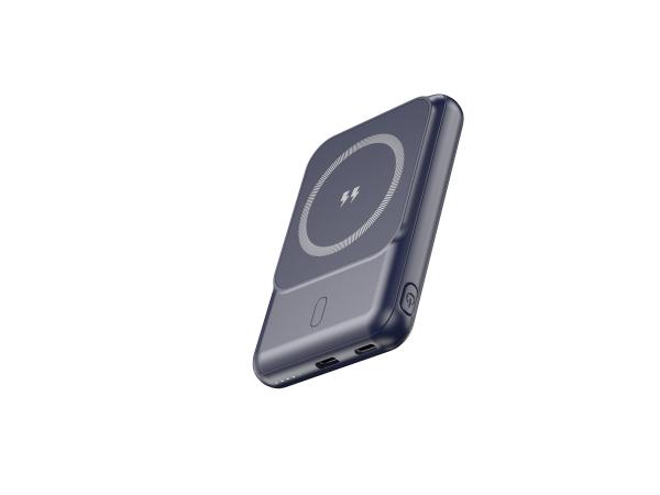 Banco de energia de ímã sem fio 5000mah Bateria de polímero Li Carregamento 12V-1.67A Saída ABS PC à prova de fogo