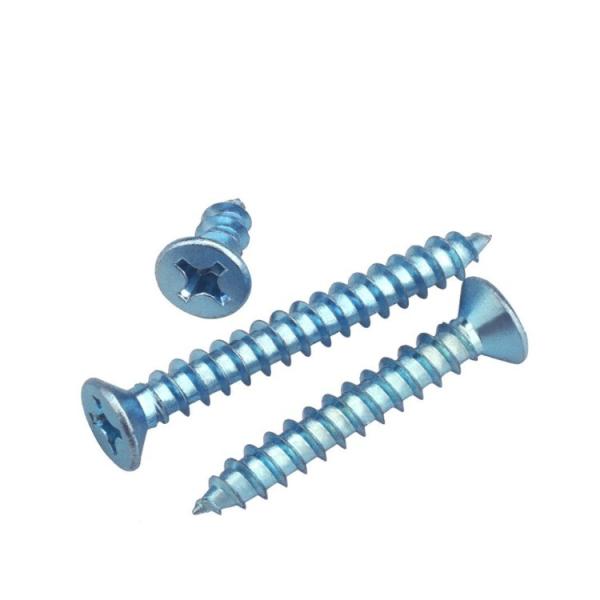 ZINC Plated C1022 Metric Measurement System Self-Tapping Screw with Cross Flat Head