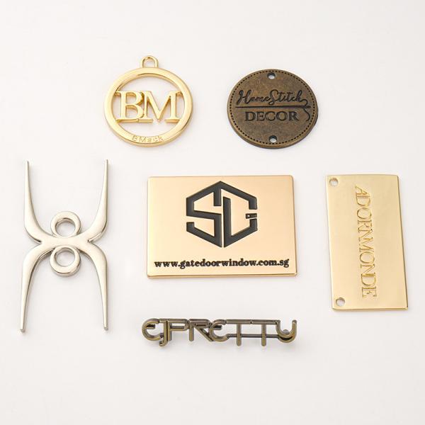 Custom Hanging Name Tag Sewing Button Metal Logo Label for Handbags User-Friendly Style