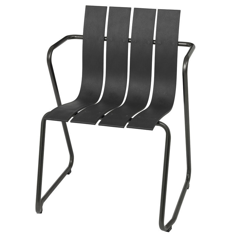 Metal Steel Garden Chair Set with Minimalist Design Plastic Wood Armchair by AJUNION