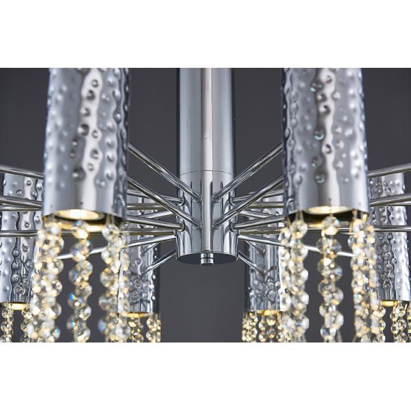Stainless Steel Chrome Modern Crystal Ceiling Lights Adjustable 110V - 240V