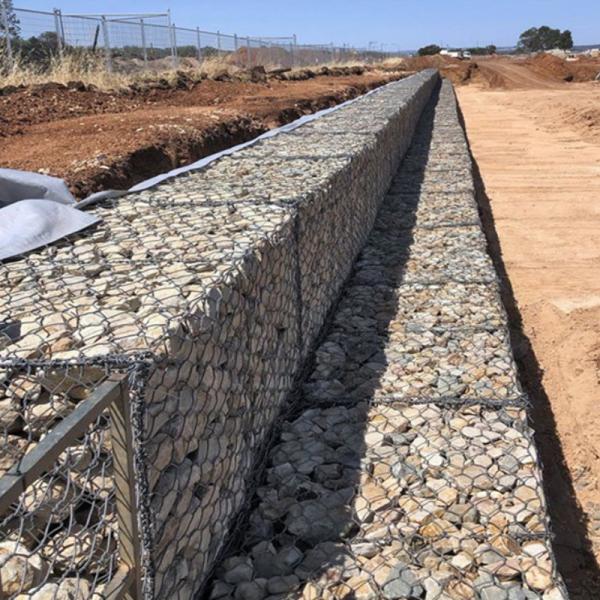 ПВХ-покрытая оцинкованная габионная поддерживающая стена 2x1x1m 8x10cm