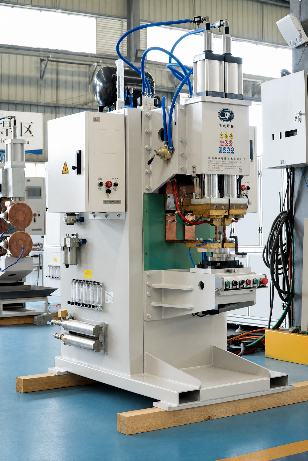 2 Plus 2 Plus 2 Mm Semi Automatic Medium Frequency Rotary Indexing Worktable Pneumatic C Frame Multi Point Spot Welding Machine