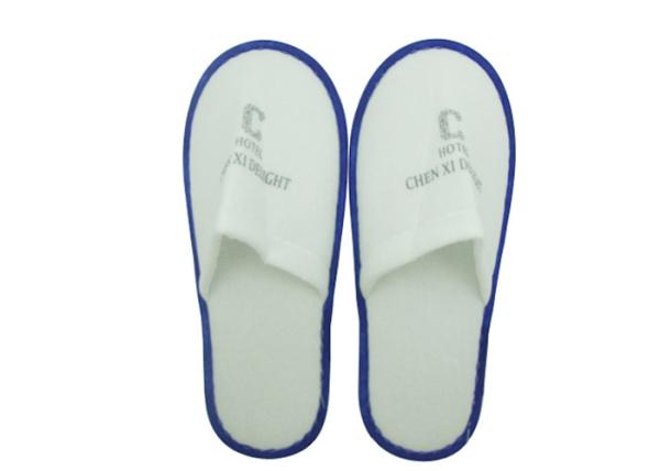 Brushed Fabric Disposable Anti Skid Airline Slippers Hotel White Disposable Slipper