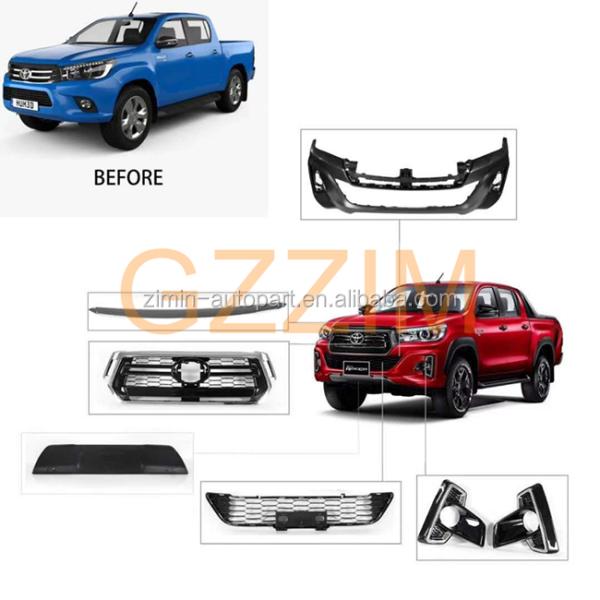 Car Body Kit Toyota Hilux Revo 2016 To Hilux Rocco 2018 Car Light Grille Bumper