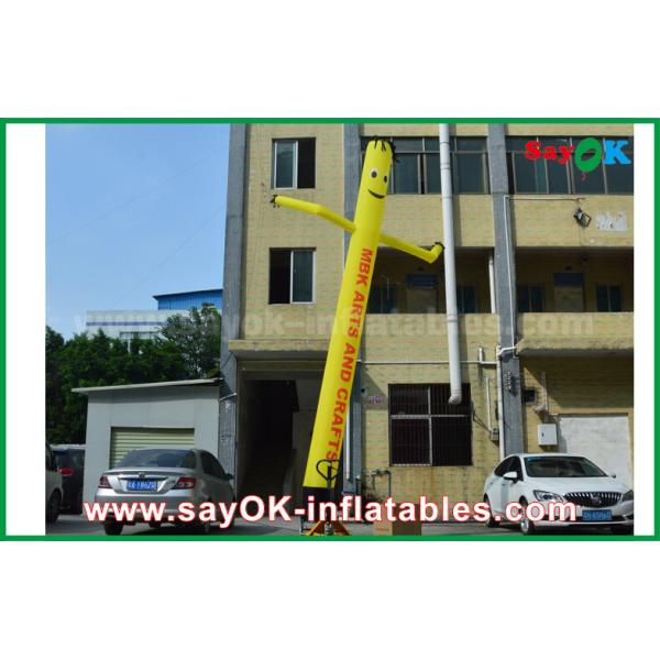 Inflatable Wacky Waving Tube Man Yellow Inflatable Air Dancer Cooker For Advertising , Inflatable Sky Dancer