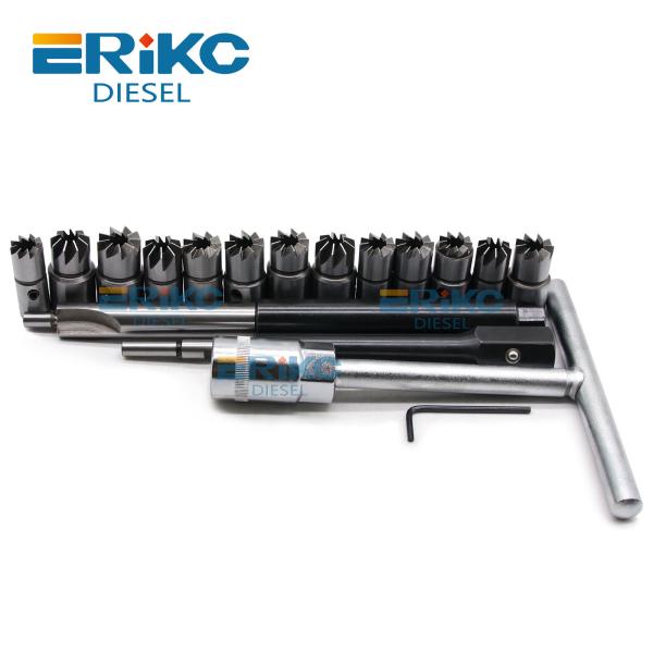 17PCS Fuel Injector Puller Removal Tool Auto Repair Tool Diesel Injector Seat Cutter Cleaner Set Vehicle Tools Kit for Universal Injector Cleaning