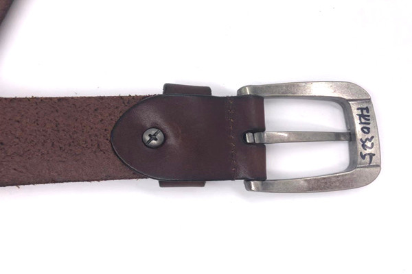 Обитый пояс панковского утеса заклепки реальный кожаный для цвета Брауна мужчины