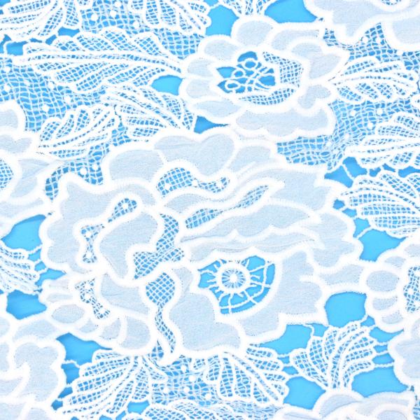 Stylish Hollow out Allover Embroidery Lace Fabric Floral Ornament Style Breathable
